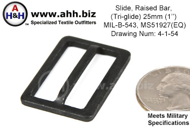 1 inch Raised Bar Slide, Steel Mil-Spec MIL-B-543, MS51927(EQ)