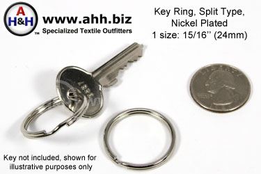 Heavy Duty Split Key Ring Nickel Plated 2 Inch Diameter (USA)