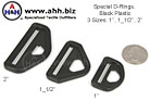 Special D-Rings - Black Plastic - Extra Strong, 3 sizes