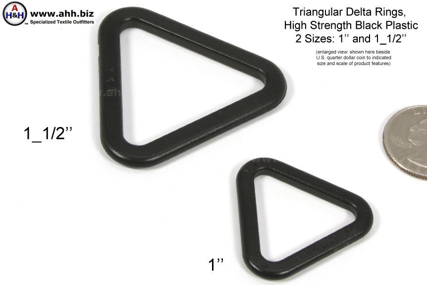 Black Plastic D Rings - Multiple Sizes