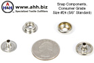 Snap Fastener Components (Size 24 Mini Size) Box of 100 sets
