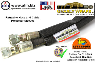 Gnarly Wraps™ Hose and Cable protector Sleeves - Made in America from Rubber Duc™ Abrasion Resistant, CPSIA Compliant Vinyl