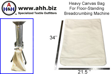 Canvas Bag for floor standing Breadcrumbing Machine