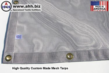 Custom made Mesh Tarps - You design it - Select features from online menus