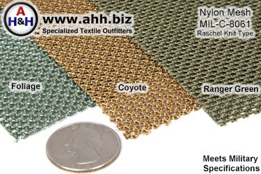 Nylon Mesh, Raschel Knit, Mil-Spec MIL-C-8061