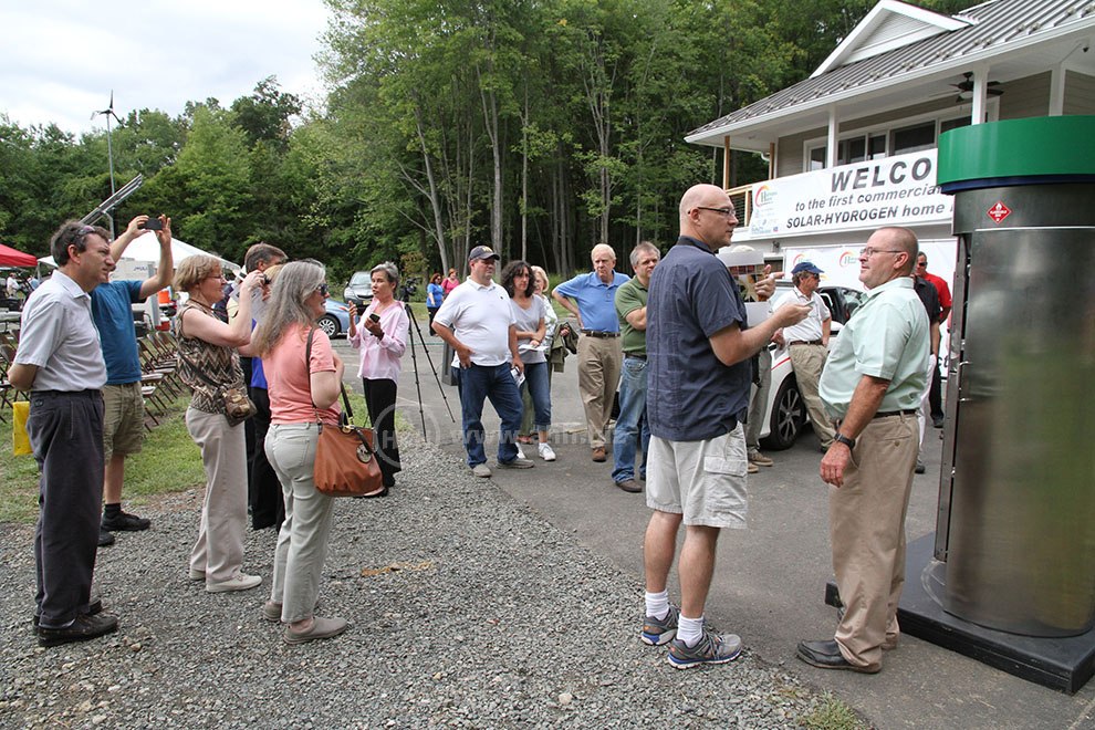 Some of the crowd who came to the historic ceremony that will herald the dawning of the Hydrogen Economy