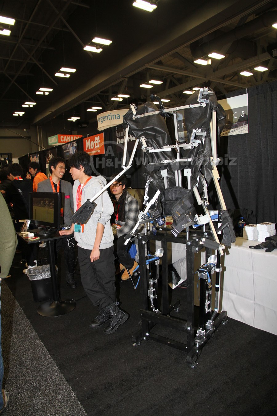 SXSW-2014, Skeletonics robot bone rig with straps, utilizing buckles, d-rings, webbing, strap adjusters and other hardware