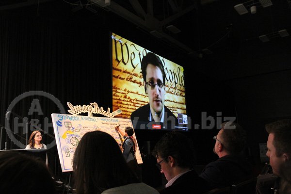 SXSW-2014, Arguably the most important and anticipated event of SXSW 2014, A Virtual Conversation with Edward Snowden" via Google Hangouts, hopped through 7 proxy servers, from an undisclosed location, presumably somewhere in the Russian Federation.
