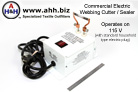 Electric Webbing cutter uses heating element to cut and heatseal webbing and rope in one operation
