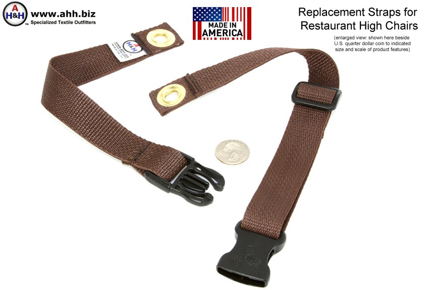 G.E.T. STRAPS-MOD Brown Fabric Replacement Strap for High Chairs 