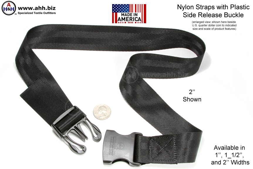 RETON 15mm Wide 10 Yards Black Nylon Webbing Strap 20 PCS Adjustable Buckles Plastic Side Release Buckles 