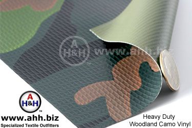 Heavy Duty Woodland Camo Vinyl