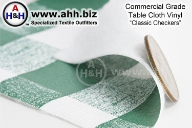 Commercial Table Cloth Vinyl Fabric ′Classic Checker′ Pattern