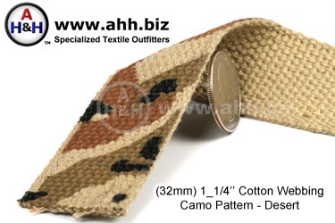 Cotton Webbing 1 1/4 inch Tan