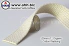 Organic Cotton Webbing - Grown without Pesticides and Fertilizers, proccessed without dyes or bleaches.