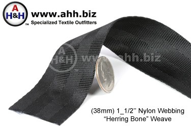 1 1/2 inch Nylon Webbing, Herring Bone Weave
