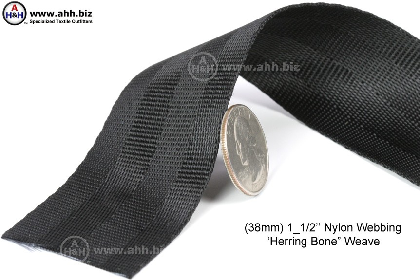 1 1/2 inch Nylon Webbing, Herring Bone Weave